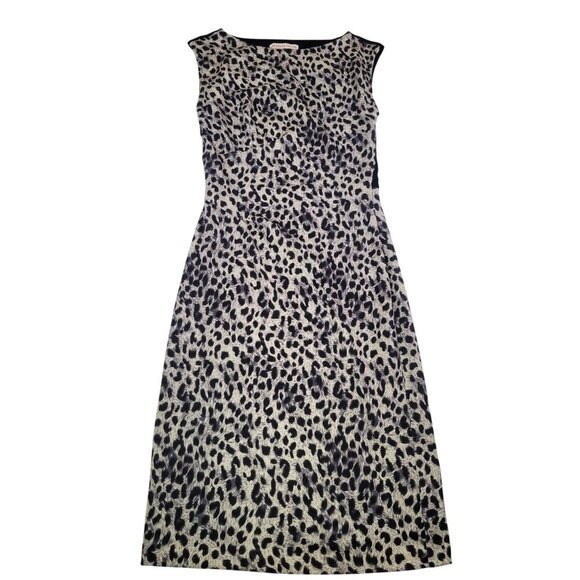 Rebecca Taylor Women Elegant Casual Leopard Print Sleeveless Midi Dress Size XS - Picture 1 of 6